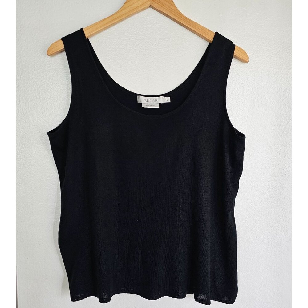 Plein Air Black Sleeveless Tank Top Womens Size L Basic Layering
